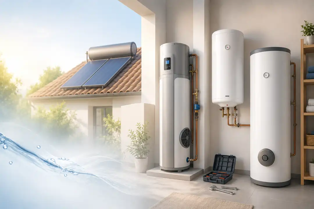 Chauffe-eau thermodynamique installé dans une buanderie